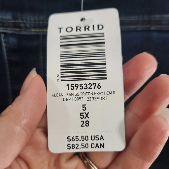 NWT Torrid Lean Jean plus elastic waist stretch raw hem denim size 5R 5X - Picture 11 of 14